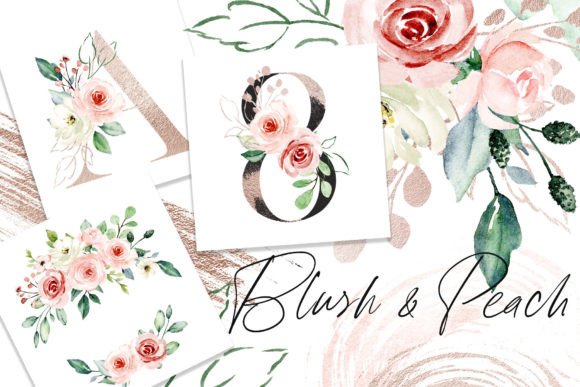 Download Watercolor Flowers Pink and Peach. - Watercolor flowers Collection