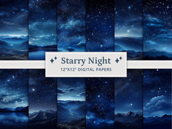 Download Starry Night Digital Papers - Night Collection