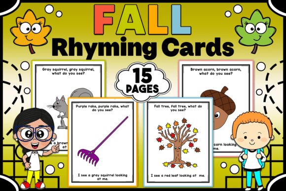 Download Fall-Themed Rhyming Cards - Premium Resources