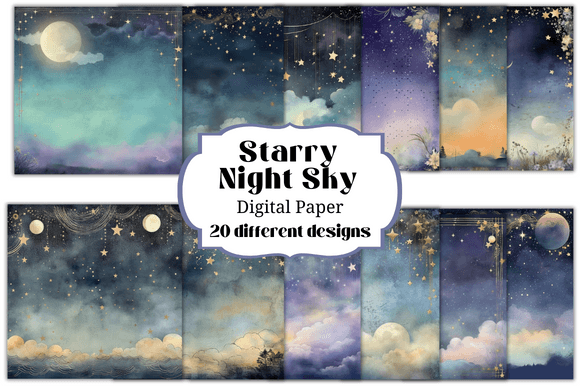 Download Starry Night Sky Digital Paper Backgroun - Night Collection