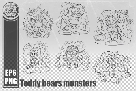 Download Cute Teddy Bears Monsters - Premium Bundle