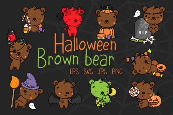 Download Halloween Brown Bear Illustrations - Bear illustration Collection