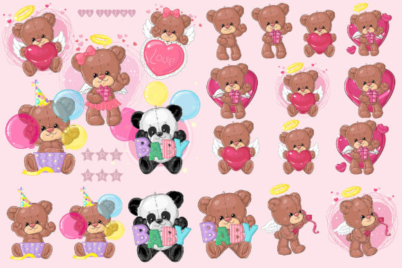 Download Cute Teddy Bears Big Set - Premium Bundle