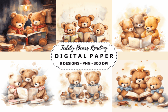 Download Cute Teddy Bears Reading Background - Premium Resources