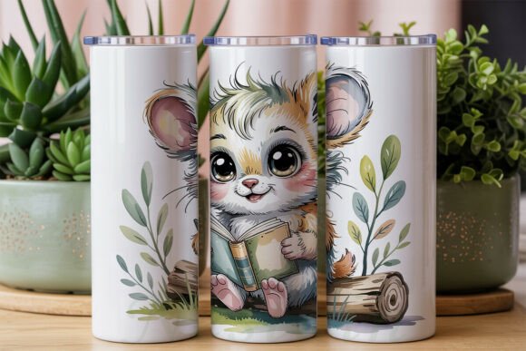 Download Cute Animal Reading Book Tumbler Wrap - Animal reading book Collection