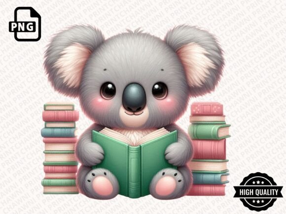 Download Cute Animal Reading Book Clipart PNG - Animal reading book Collection